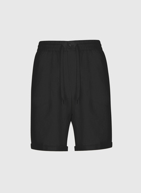 Lniane czarne szorty męskie