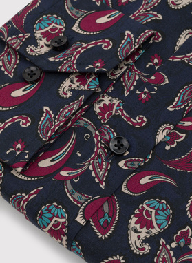 Granatowa koszula w paisley