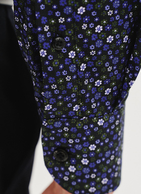 Męska koszula w kwiatowy mikrowzór