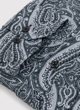Męska czarna koszula we wzór paisley
