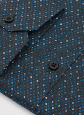 Czarna koszula męska wzór geometryczny