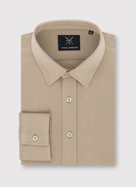 Beżowa bawełniana koszula męska