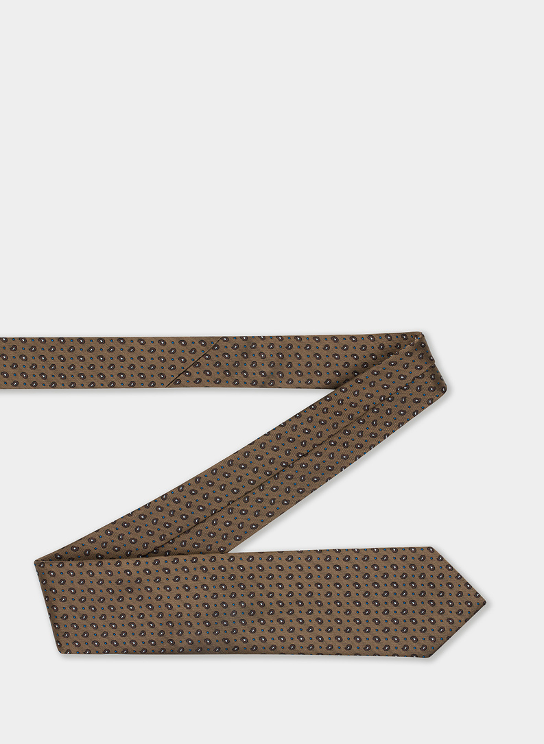 Krawat męski jedwabny beżowy P21WP-KX-252-E