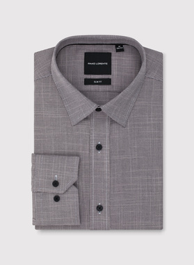 Brązowa koszula w drobną kratę