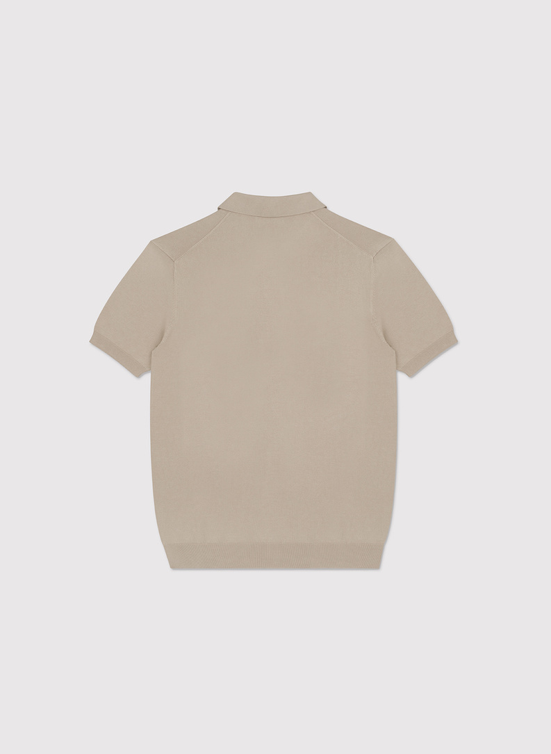 Beżowe polo swetrowe z wiskozą