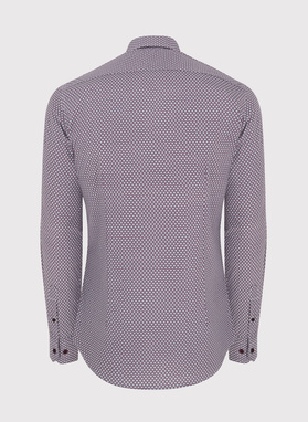 Bordowa wzorzysta koszula męska