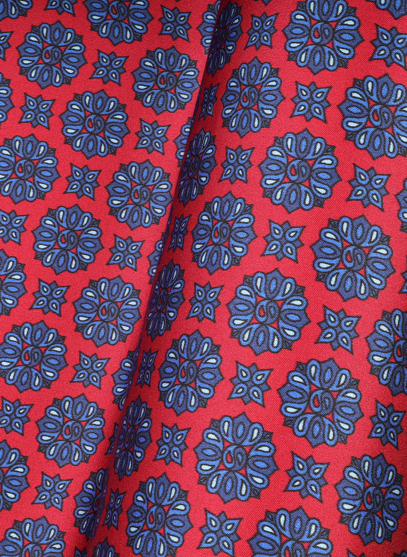 Czerwona poszetka męska we wzorki