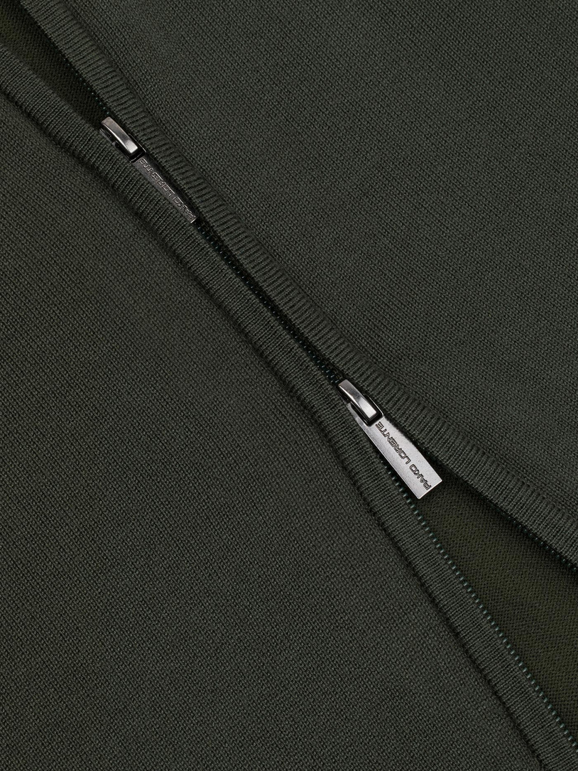 Zielony rozpinany sweter męski