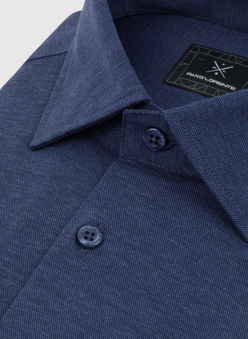 Ciemna niebieska bawełniana koszula męska