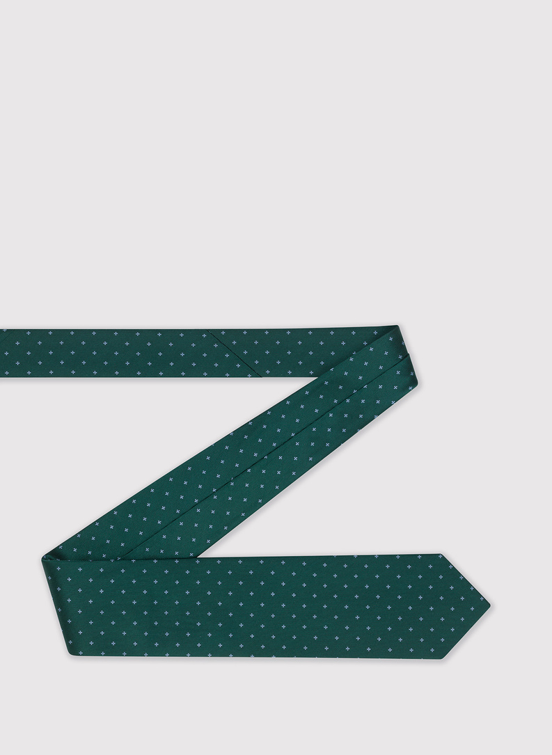 Zielony wzorzysty krawat z jedwabiu