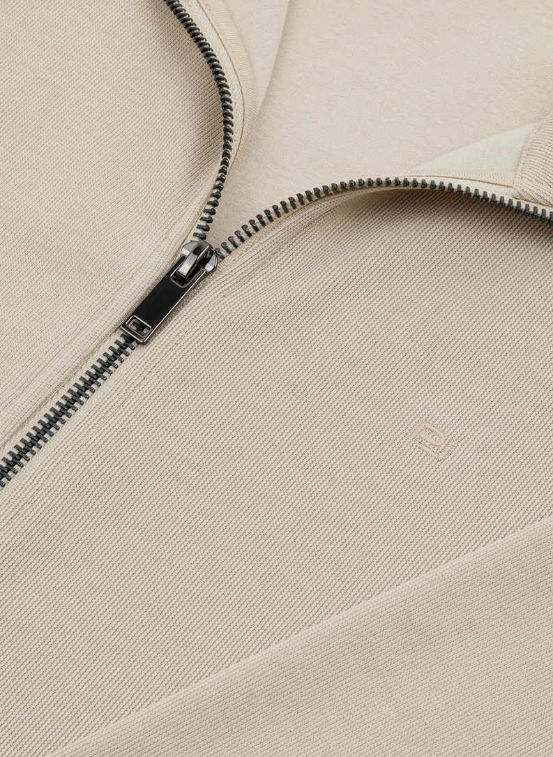 Rozpinana beżowa bluza dresowa