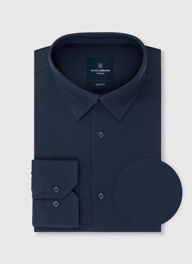 Gładka koszula męska w kolorze granatowym