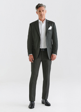 Ciemnozielony garnitur z wełną