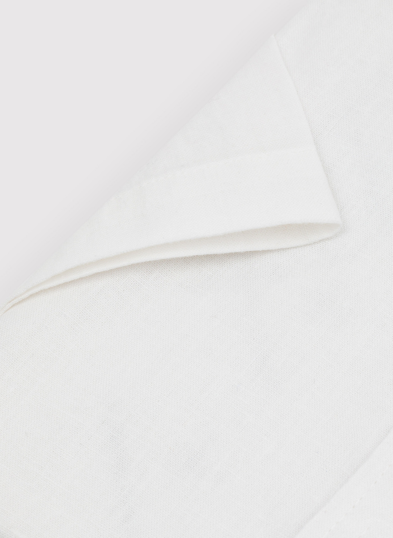 Lniana biała koszula z krótkim rękawem