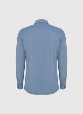 Bawełniana koszula męska w kolorze niebieskim