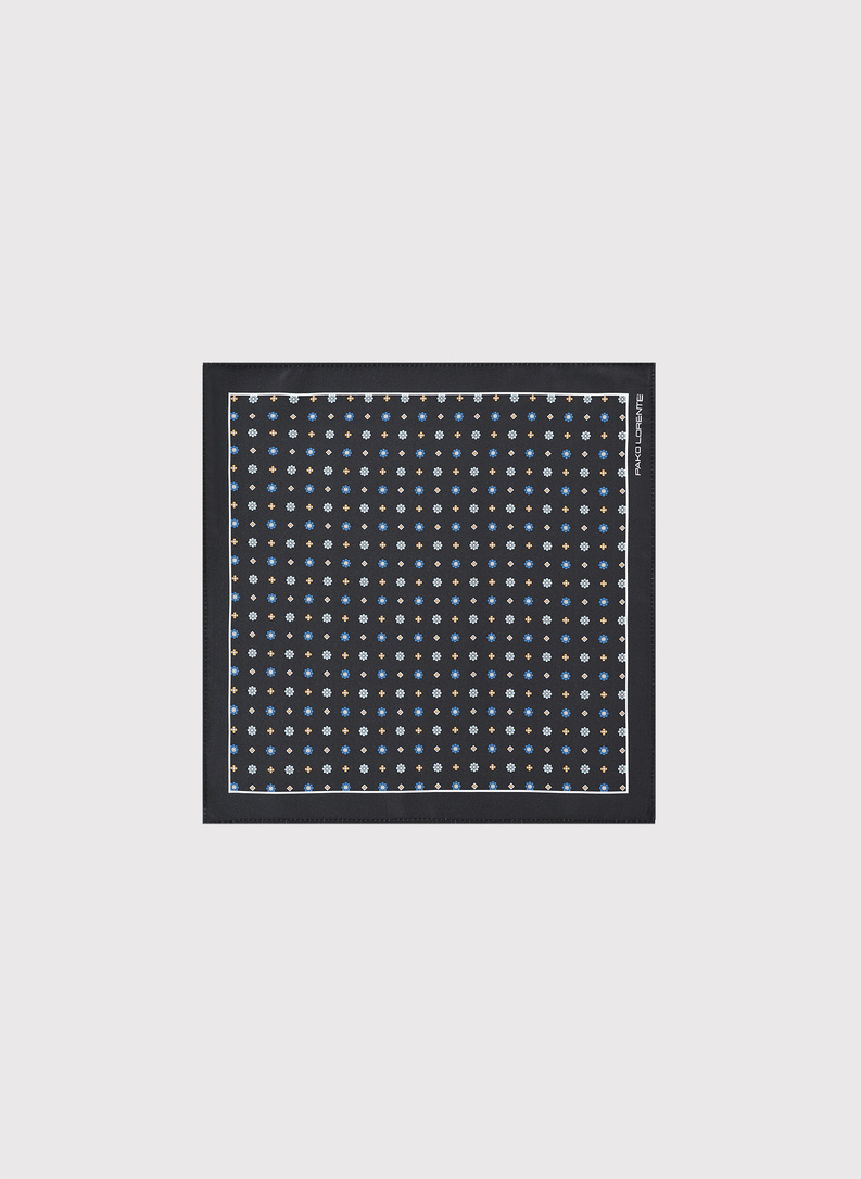 Czarna poszetka męska paisley