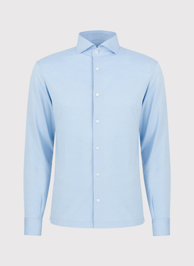 Niebieska koszula męska z długim rękawem