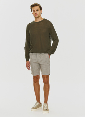 Melanżowe szorty męskie w kolorze brązowym