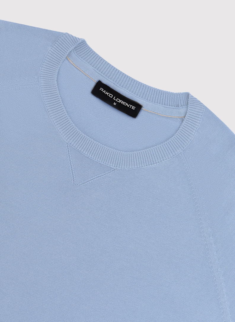 Niebieski sweter męski o-neck