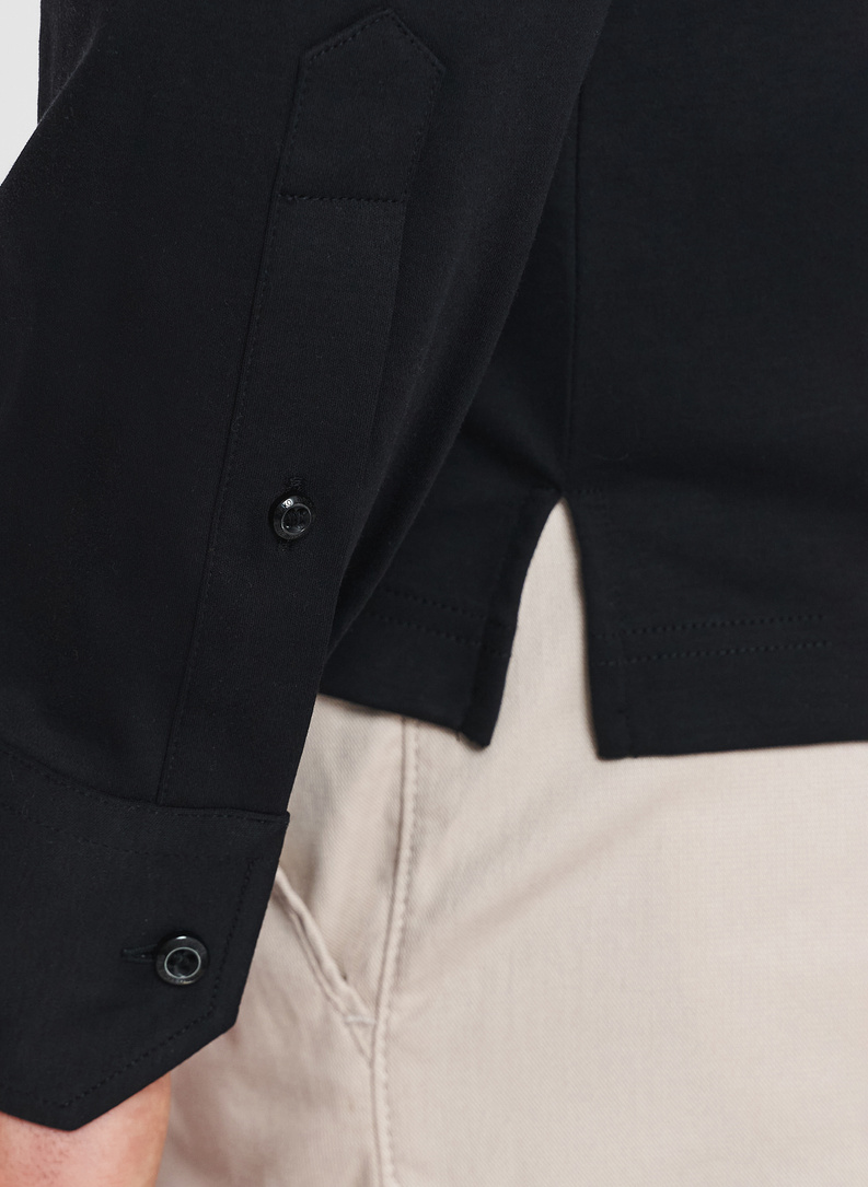 Czarna dzianinowa koszula męska