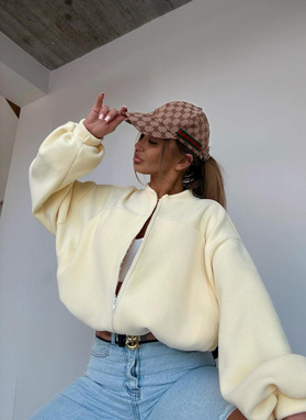 Bluza BOHO z polaru żółta