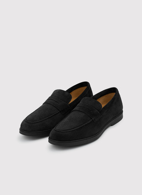 Czarne zamszowe mokasyny męskie