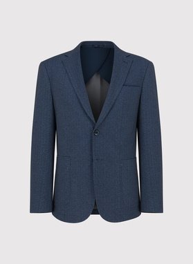 Granatowa marynarka w jodełkę