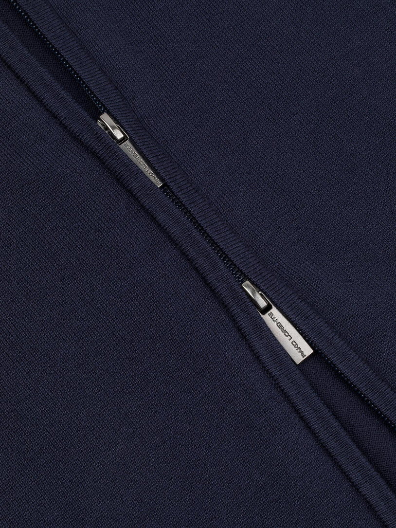 Granatowy rozpinany sweter męski