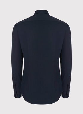 Granatowa gładka koszula męska