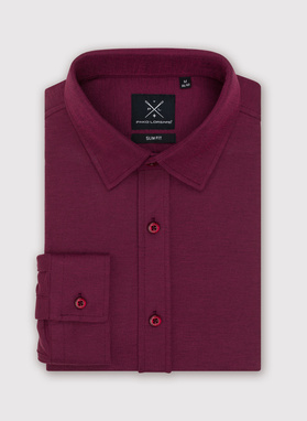 Gładka taliowania koszula w kolorze bordowym