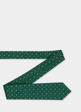 Krawat męski jedwabny zielony P21WP-KX-251-Z