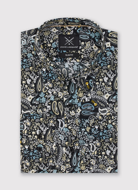 Czarna koszula męska we wzór paisley