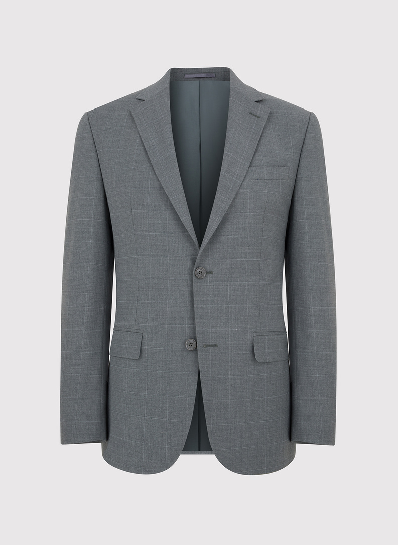 Dwuczęściowy garnitur męski w drobną kratę