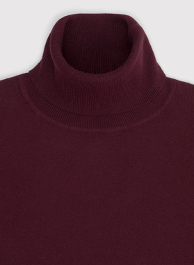 Burgundowy gładki golf męski