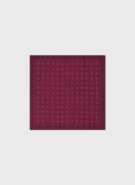 Bordowa poszetka w kwiatki