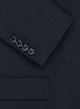 Gładki granatowy garnitur męski