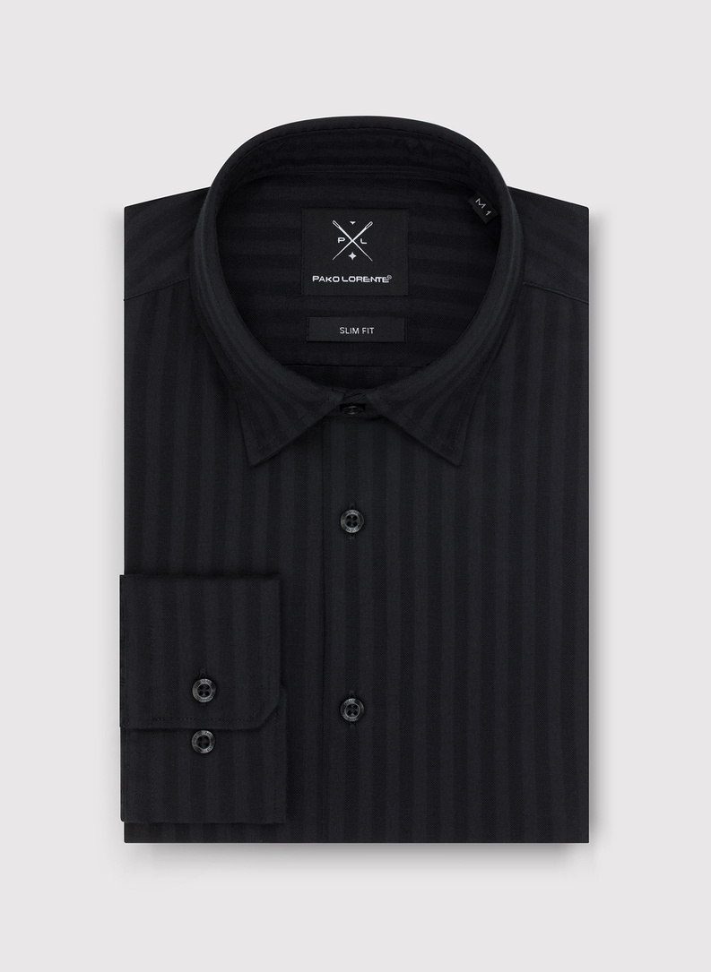 Bawełniana koszula męska w czarnym kolorze