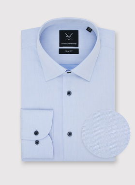 Gładka bawełniana koszula męska długi rękaw