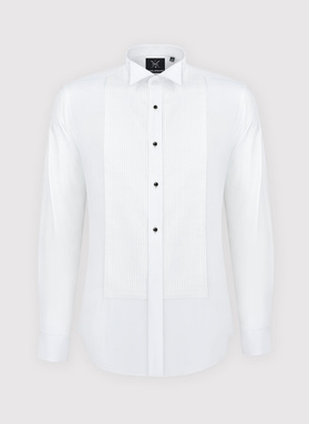 Biała smokingowa koszula męska