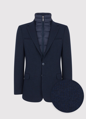 Granatowa marynarka męska z odpinaną podpinką