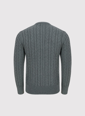 Szary sweter męski z kaszmirem