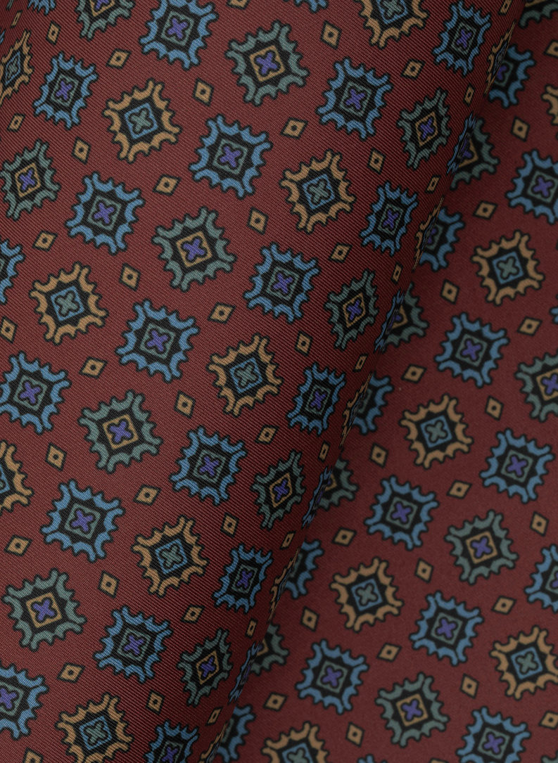 Wzorzysta ruda poszetka męska