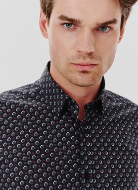 Koszula męska we wzorki długi rękaw