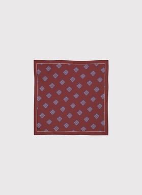 Bordowa poszetka męska w romby