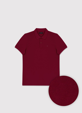 Bordowe bawełniane polo męskie