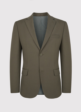 Zielona marynarka garniturowa z wełną