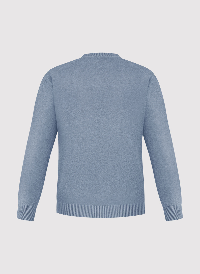 Niebieski sweter męski v-neck