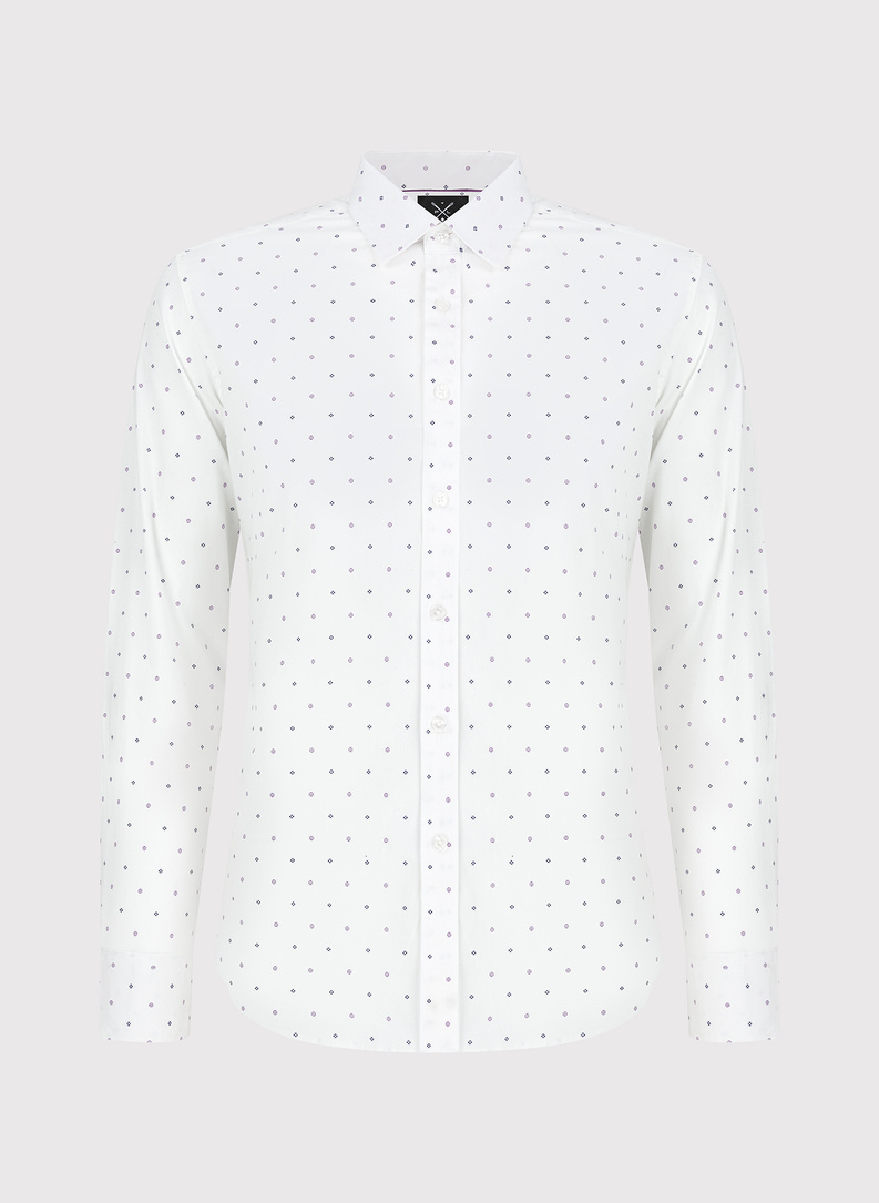 Koszula w kolorze białym w drobny wzór