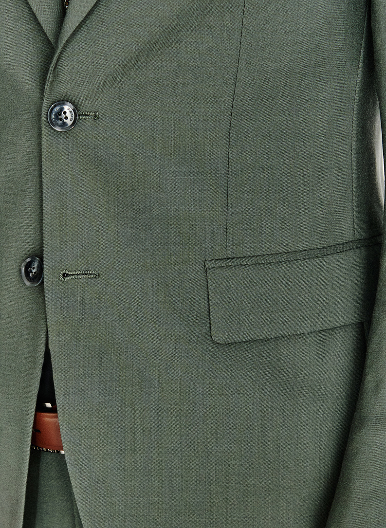 Zielona wełniana marynarka garniturowa
