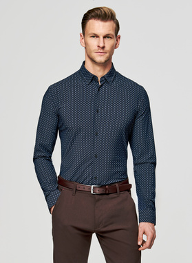 Koszula męska we wzór geometryczny